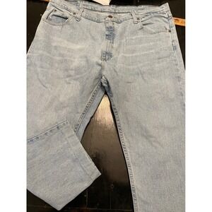 Wrangler Mens Premium Quality Light Wash Straight Leg Jeans 40x30 1096FXVBI